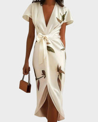 Wrap Dress Women Regular Fit Elegant Occasion