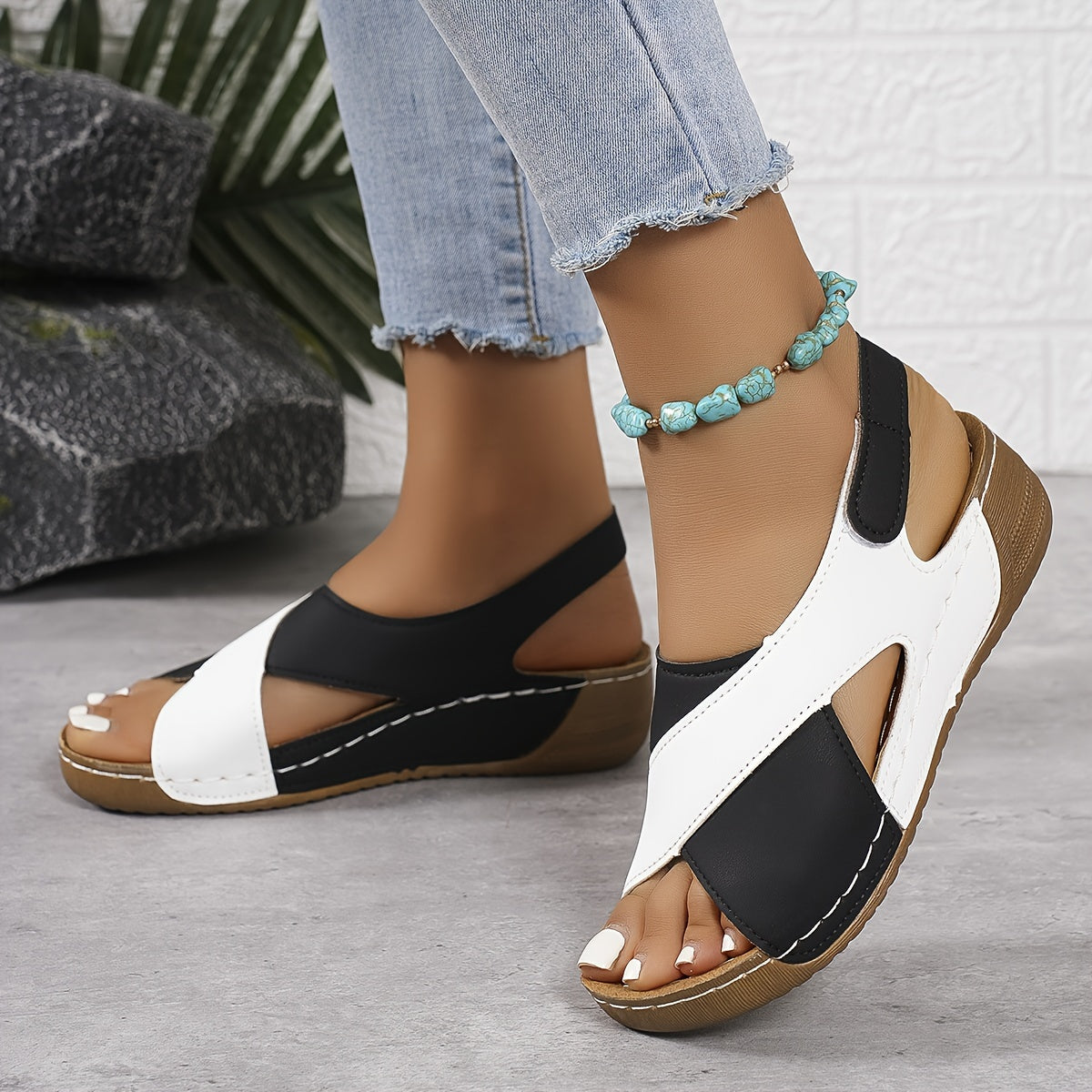 Two-Tone Sandals Women Regular Fit Casual Summer