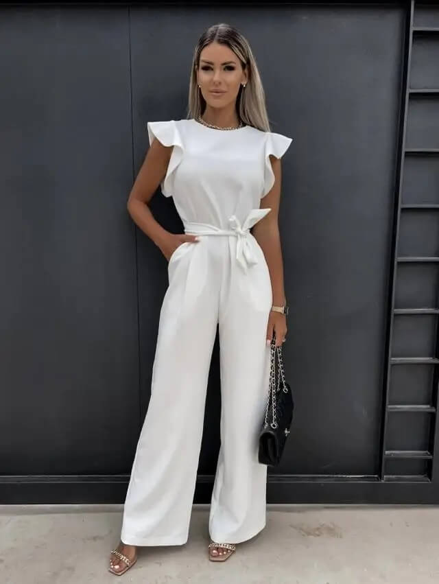Wide-Leg Jumpsuit Women Regular Fit Formal Occasion