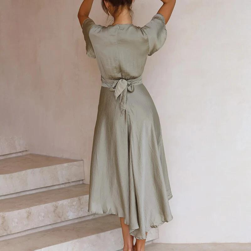 Flowing Vintage Dress Women Regular Fit Casual Summer