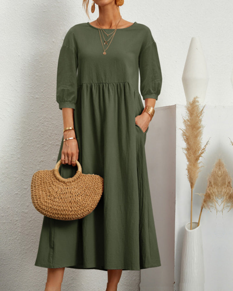 Midi Dress Women Loose Fit Casual Business Spring Summer