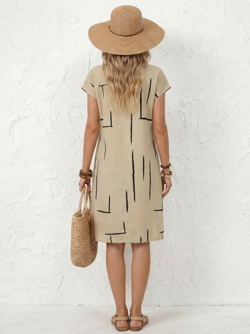 Knee Length Dress Women Relaxed Fit Casual Summer