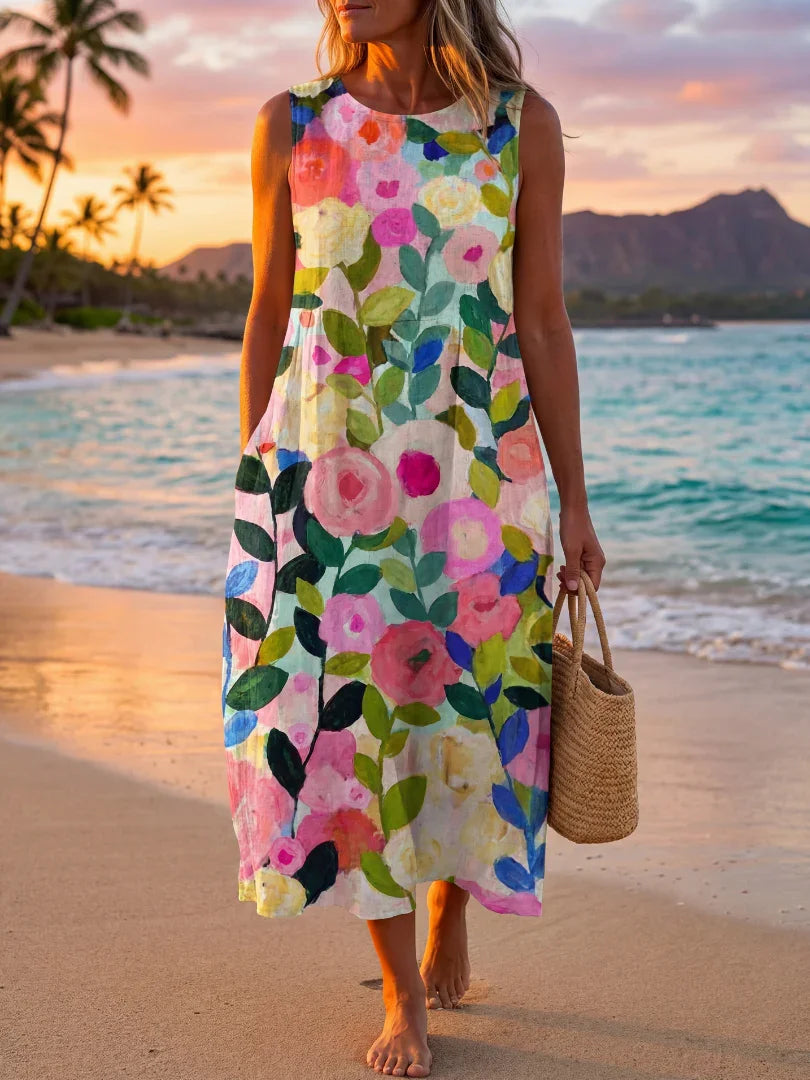 Midi Dress Women Relaxed Fit Casual Summer