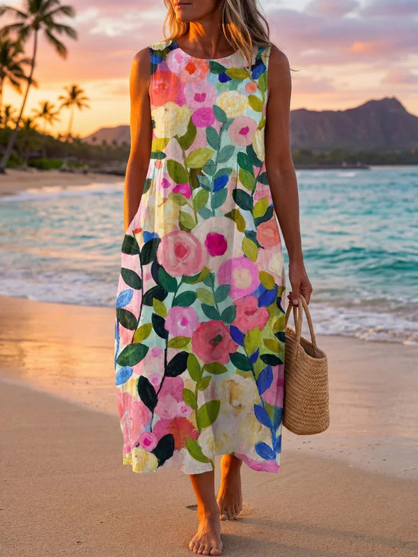 Midi Dress Women Relaxed Fit Casual Summer