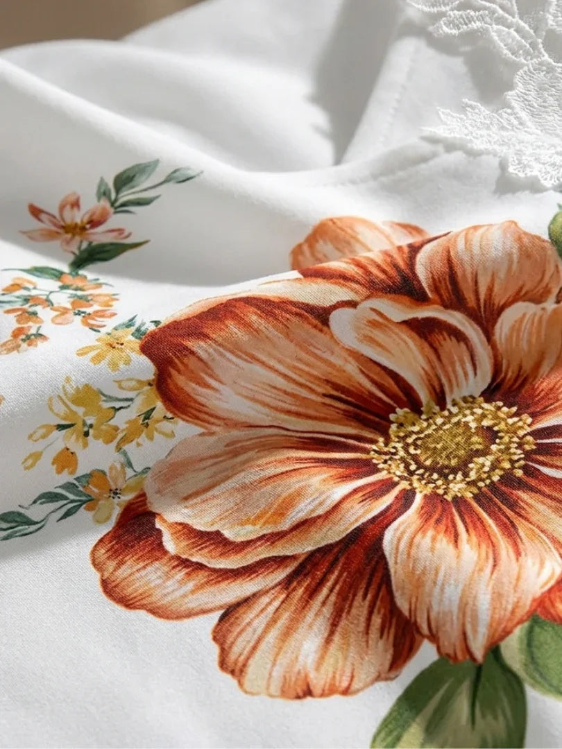 Floral Off-Shoulder A-Line Midi Dress Women Relaxed Fit Casual