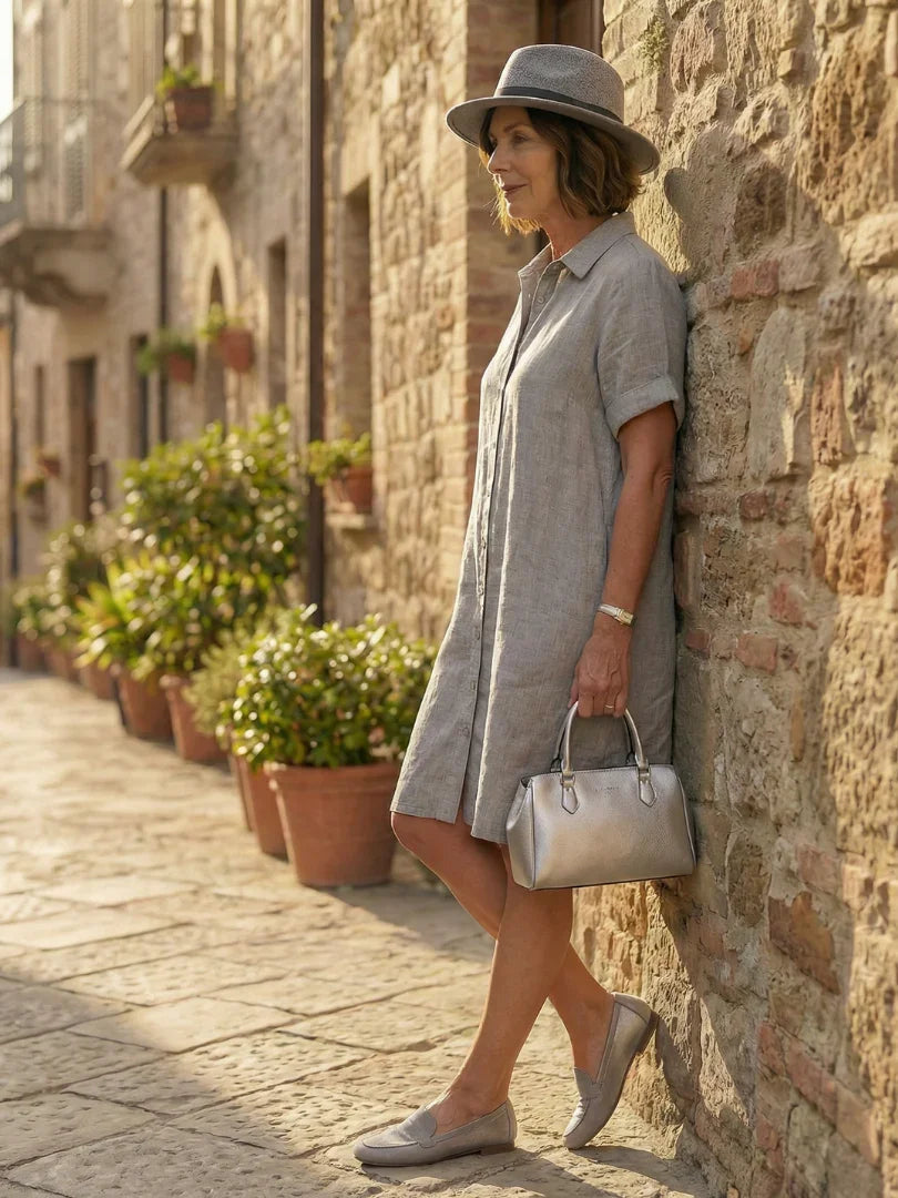 Button-Front Dress Women Relaxed Fit Casual Summer