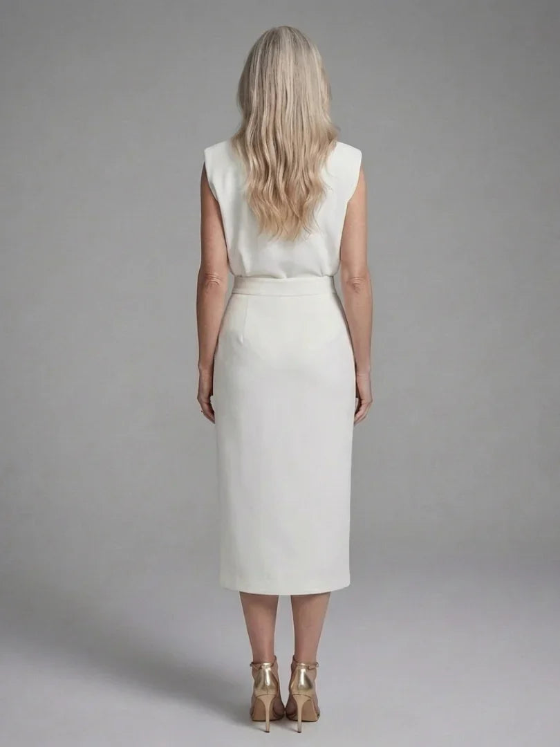 Asymmetric Midi Dress Women Tailored Fit Casual