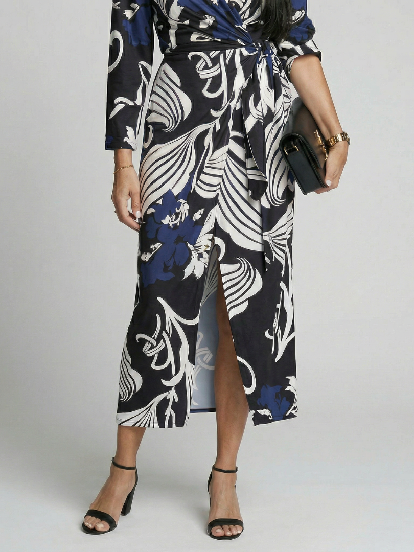 Midi Wrap Dress Women Relaxed Fit Casual Minimalist