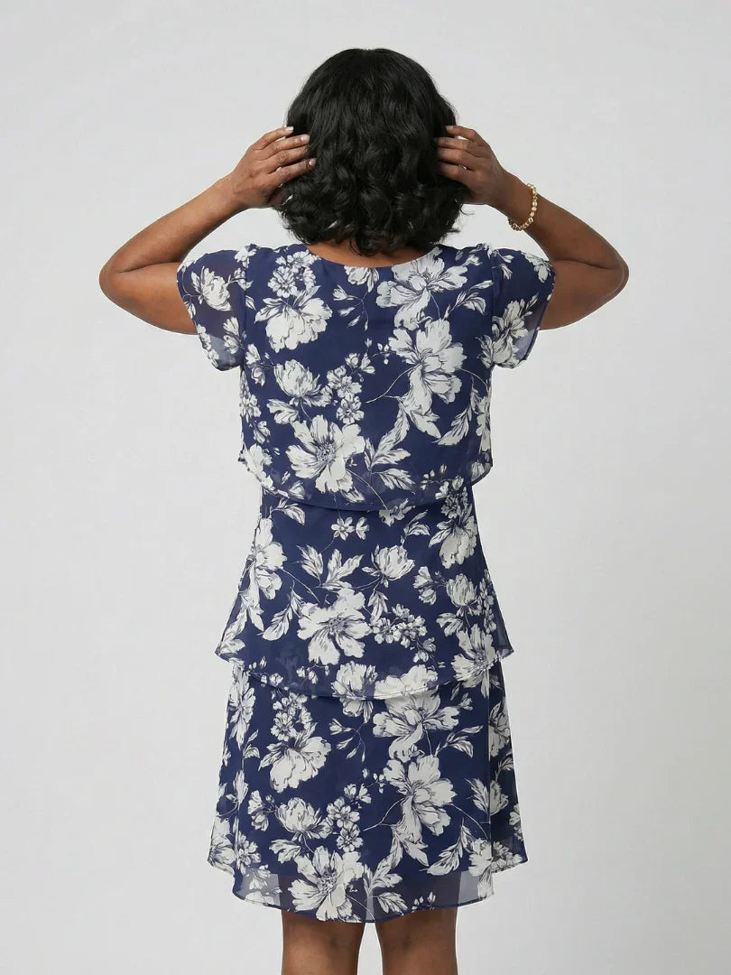 Floral Knee-Length Dress Women Relaxed Fit Casual