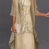 Elegant Two-Piece Chiffon Dress Women Loose Fit Casual Summer