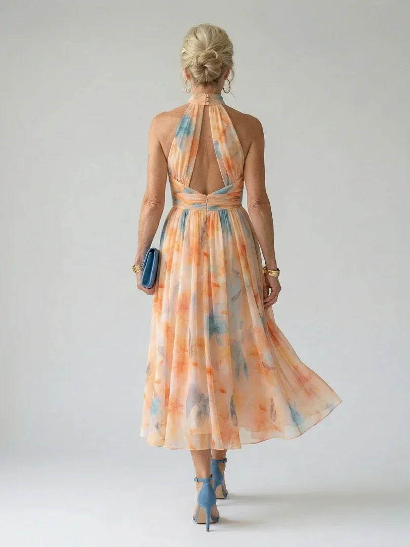 Sleeveless Halter Midi Dress Women Slim Fit Casual Summer