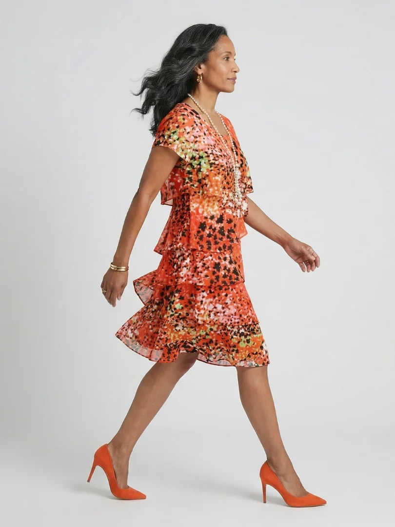 Tiered Knee-Length Dress Women Relaxed Fit Casual