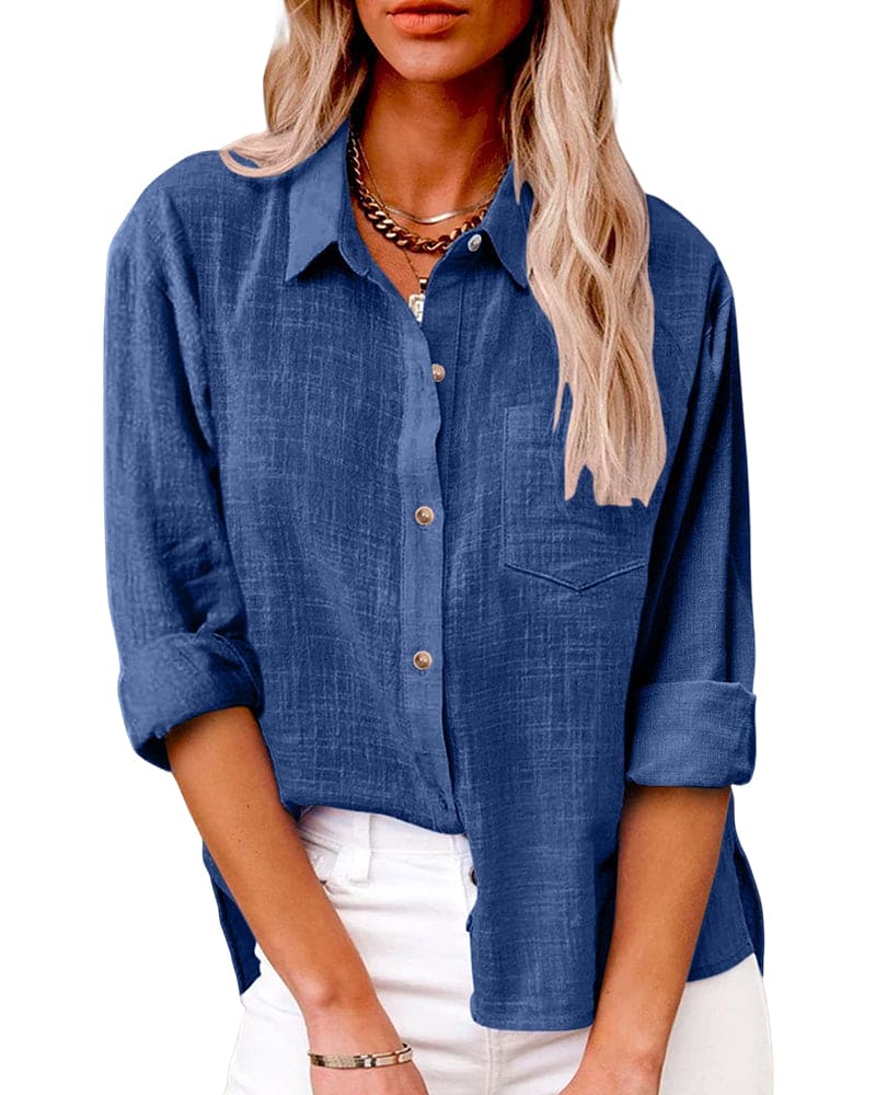 Long Sleeve Blouse Women Regular Fit Casual