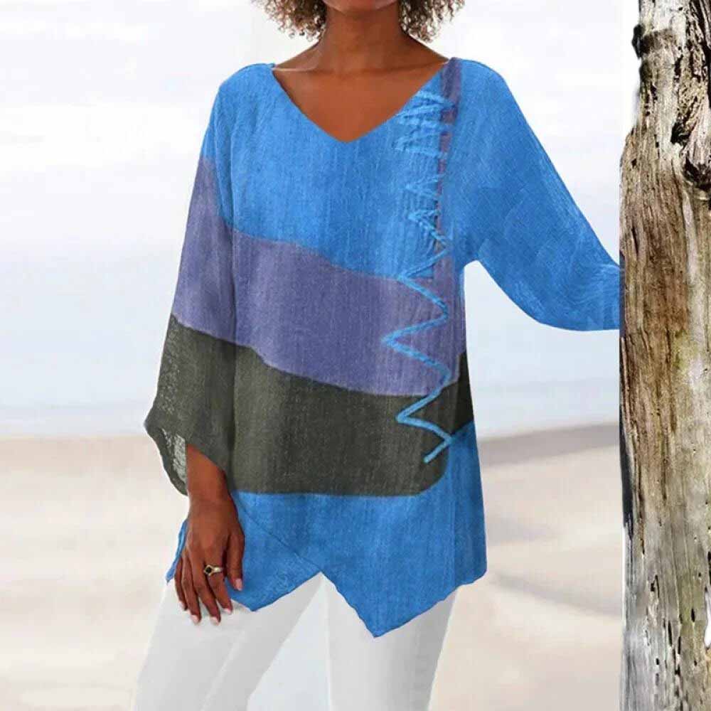 Tri-Color Shirt Women Regular Fit Casual Summer