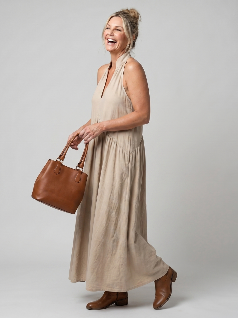 Midi Dress Women Relaxed Fit Casual Summer
