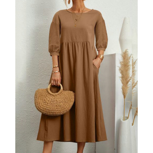 Summer Dress Women Fitted Casual Elegant Midi
