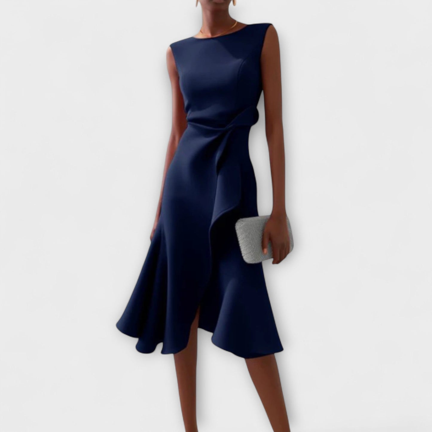 Midi Dress Women Slim Fit Elegant Evening