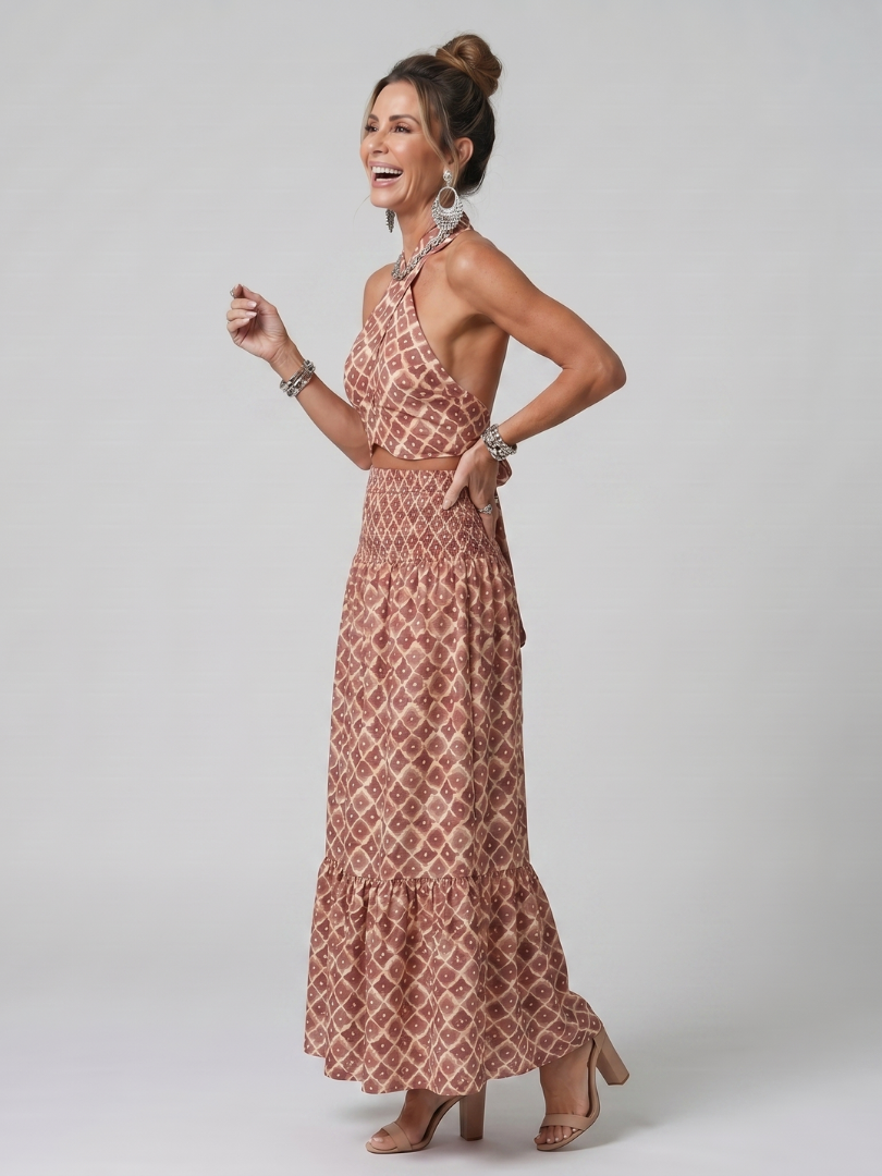 Midi Dress Women Defined Waist Casual Summer