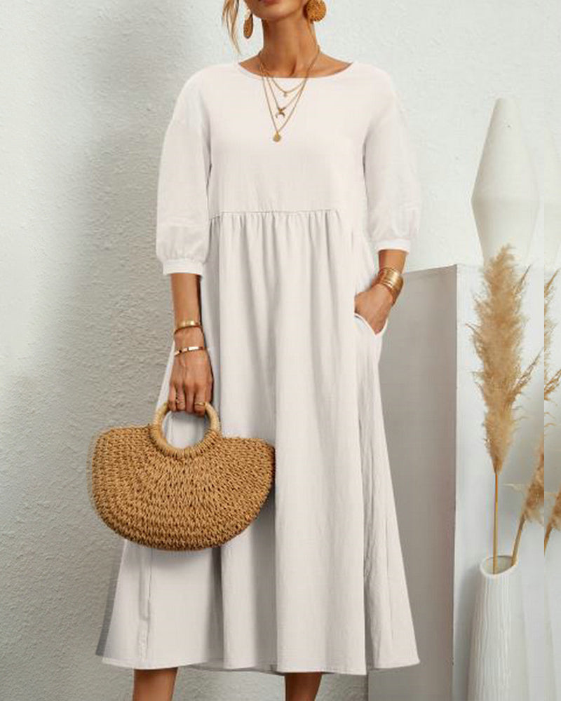 Midi Dress Women Loose Fit Casual Business Spring Summer