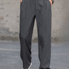 Pleated Trousers Men Relaxed Fit Business Casual