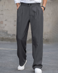 Pleated Trousers Men Relaxed Fit Business Casual