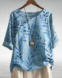 Blouse Women Relaxed Fit Casual Printed 3/4 Sleeve