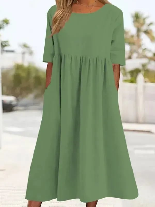 Midi Dress Women Regular Fit Casual Summer