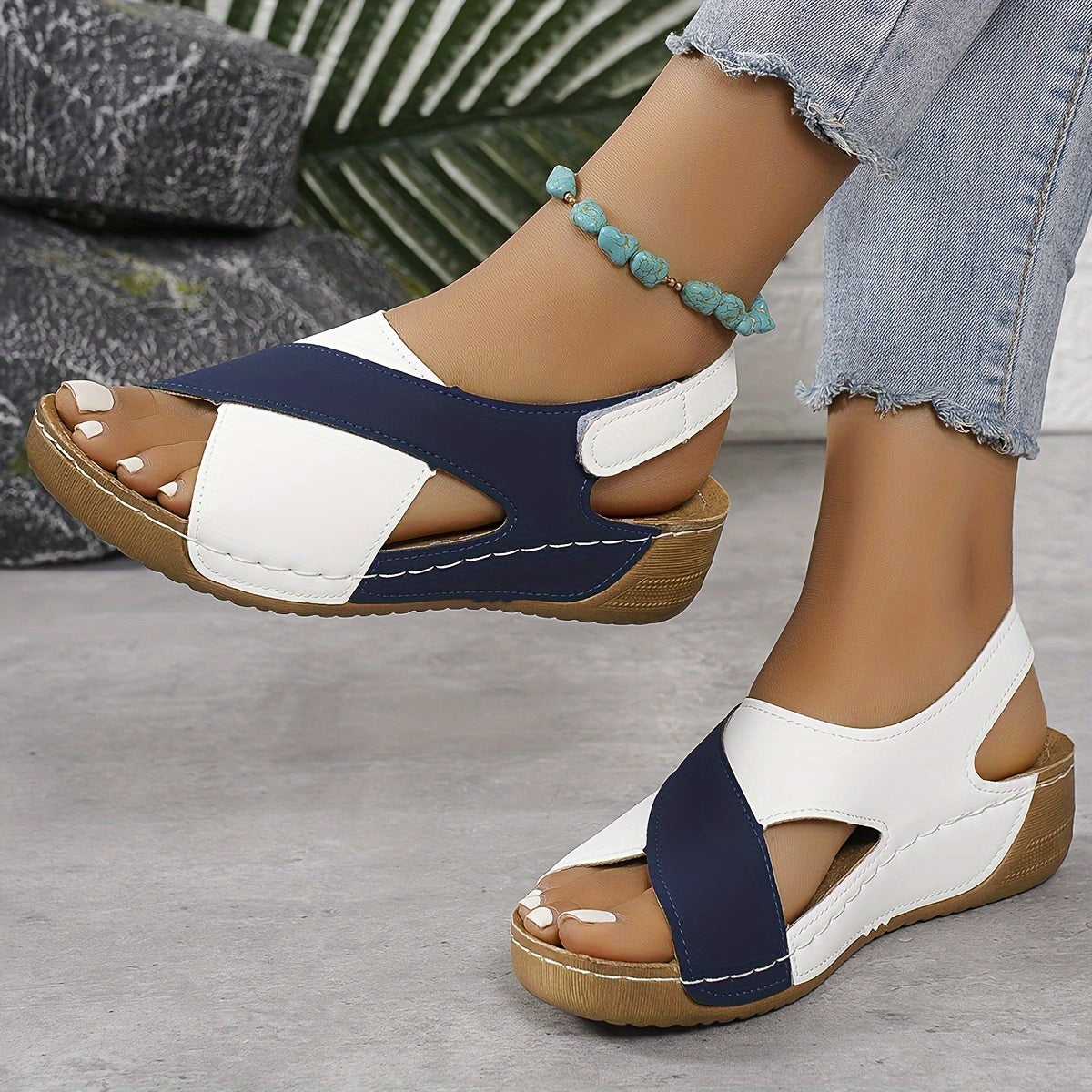 Two-Tone Sandals Women Regular Fit Casual Summer