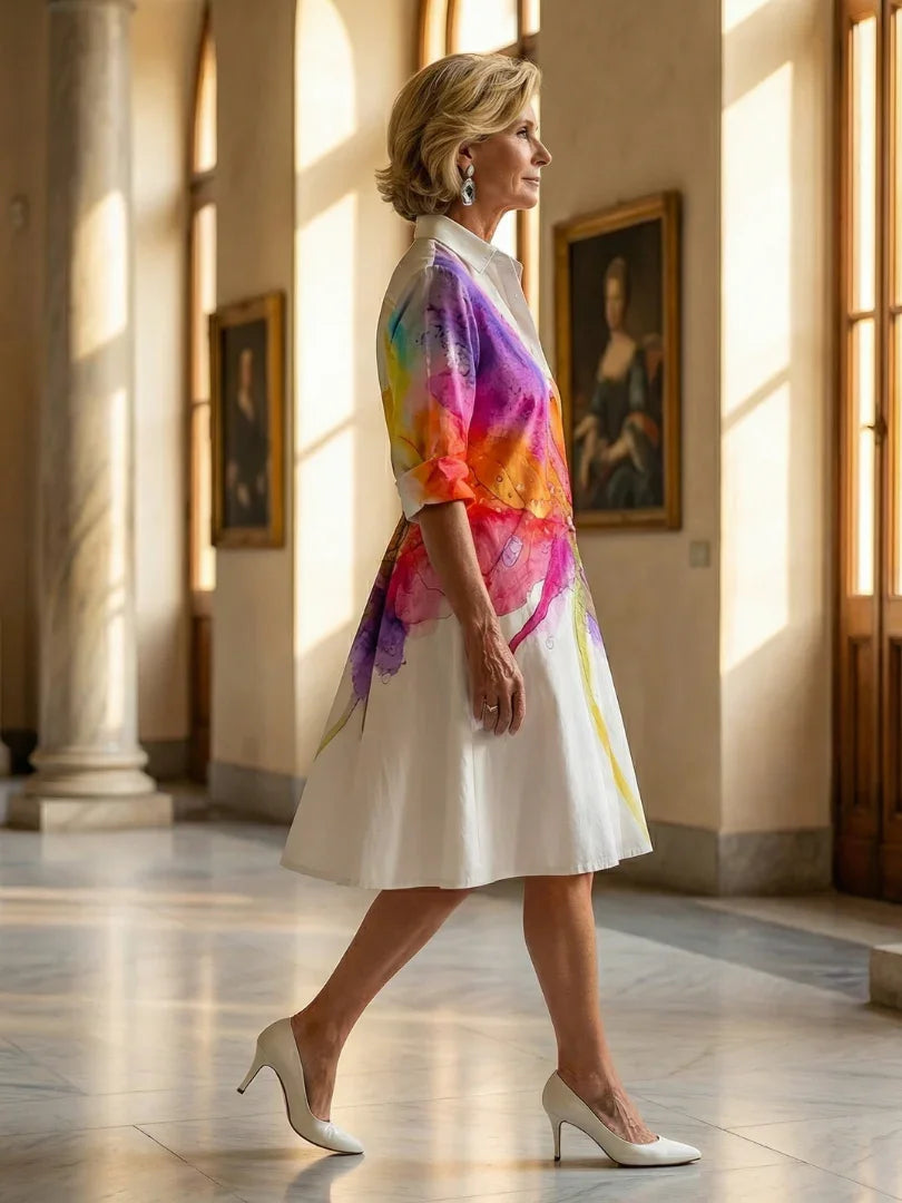 Painted Garden Dress Women Relaxed Fit Casual