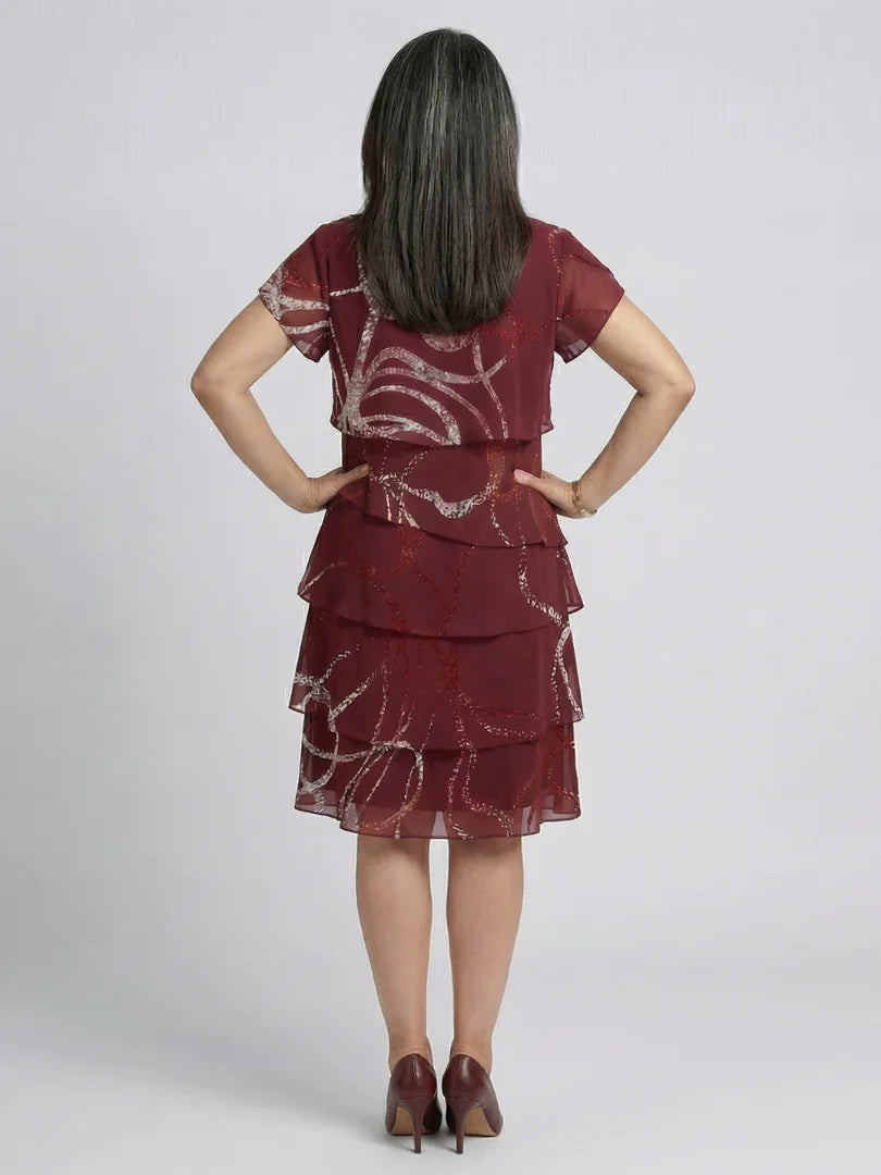 Abstract Knee-Length Dress Women Relaxed Fit Casual
