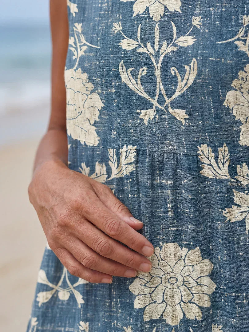 Floral Midi Dress Women Relaxed Fit Casual Summer