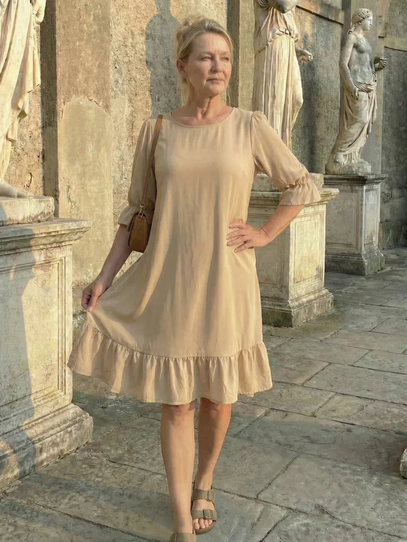 Ruffle Day Dress Women Relaxed Fit Casual