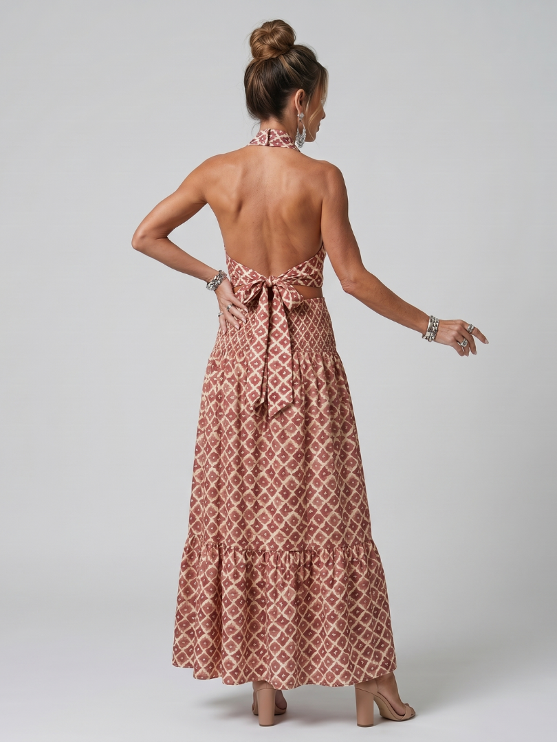 Midi Dress Women Defined Waist Casual Summer