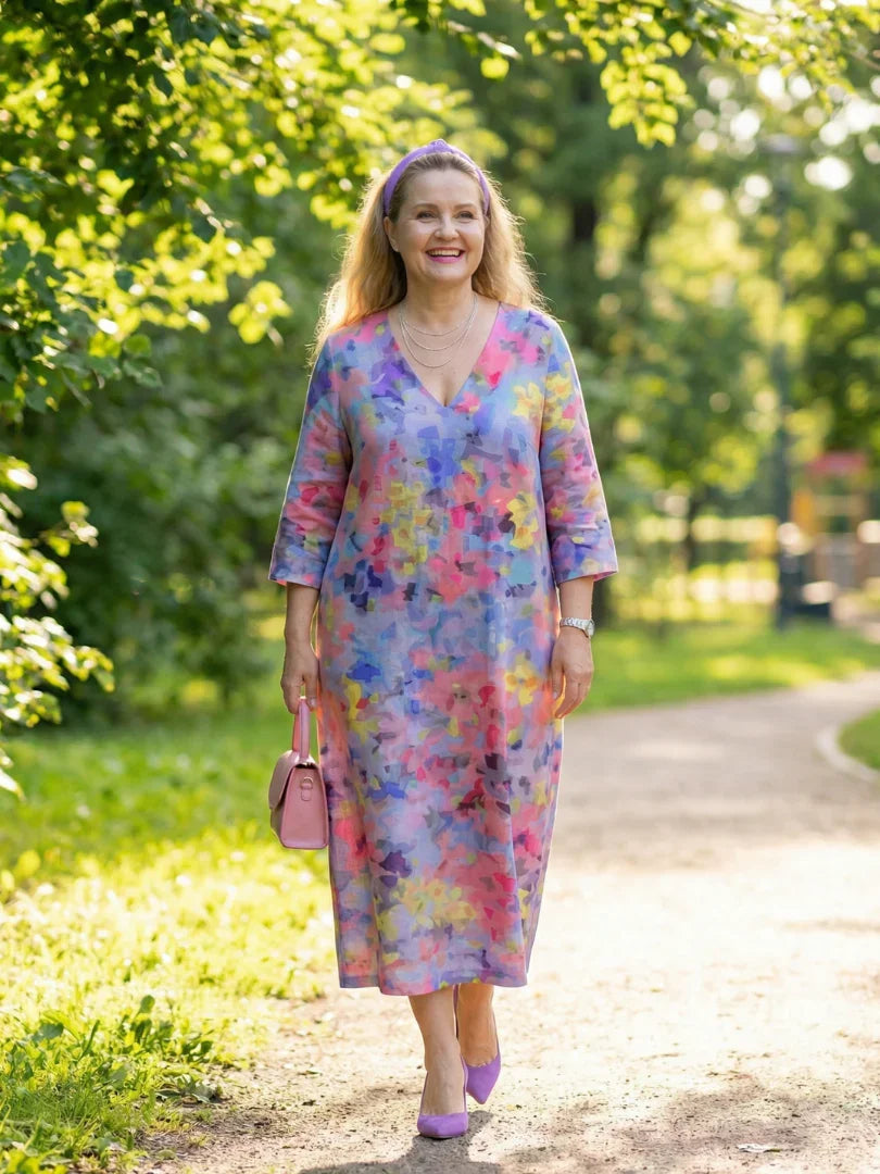 Midi Dress Women Relaxed Fit Casual