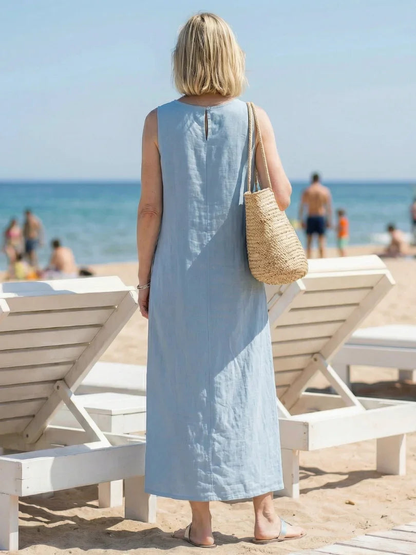 Sleeveless Midi Dress Women Relaxed Fit Casual Summer