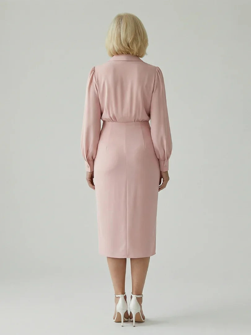 Midi Dress Women Slim Fit Casual Wrap Style