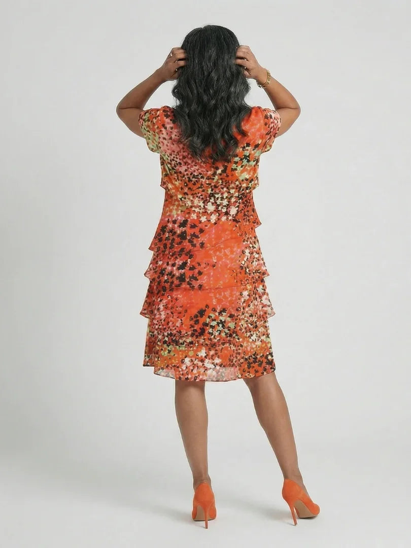 Tiered Knee-Length Dress Women Relaxed Fit Casual