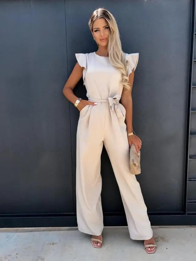 Wide-Leg Jumpsuit Women Regular Fit Formal Occasion