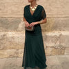 Maxi Dress Women Regular Fit Party Elegant V-Neck