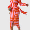 Wrap Dress Women Regular Fit Casual Elegant Print
