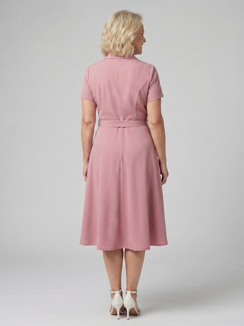 Midi Dress Women Defined Waist Casual Summer