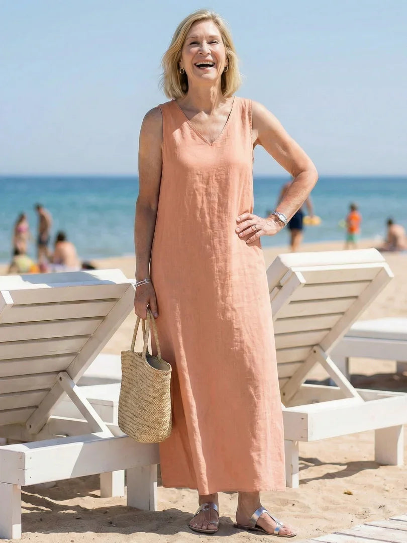 Sleeveless Midi Dress Women Relaxed Fit Casual Summer