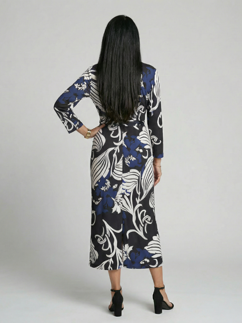 Midi Wrap Dress Women Relaxed Fit Casual Minimalist
