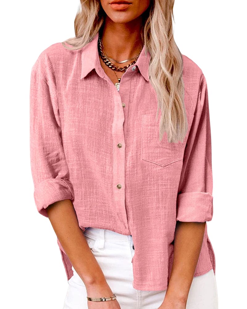 Long Sleeve Blouse Women Regular Fit Casual