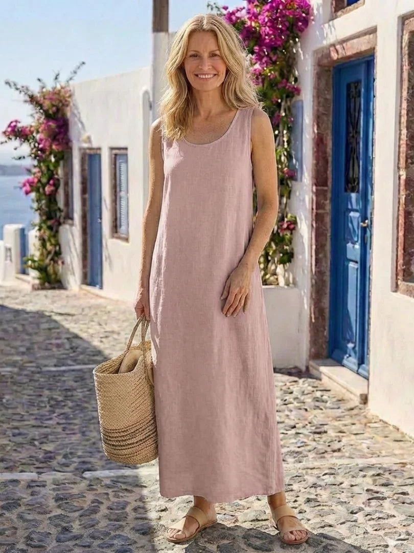 Midi Dress Women Relaxed Fit Casual Sleeveless Summer