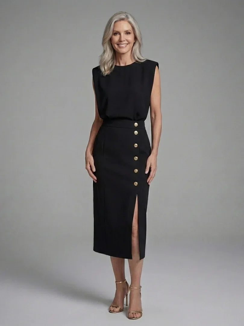 Asymmetric Midi Dress Women Tailored Fit Casual