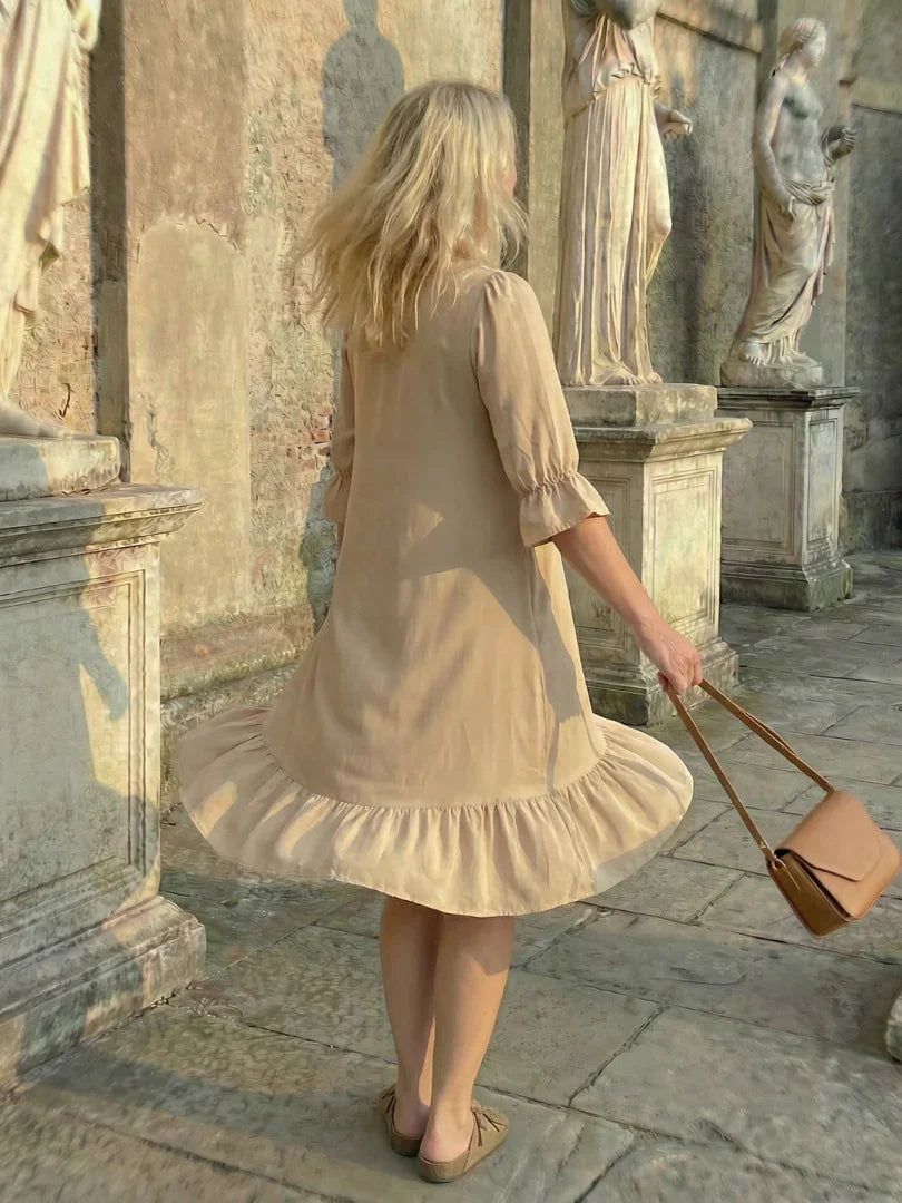 Ruffle Day Dress Women Relaxed Fit Casual