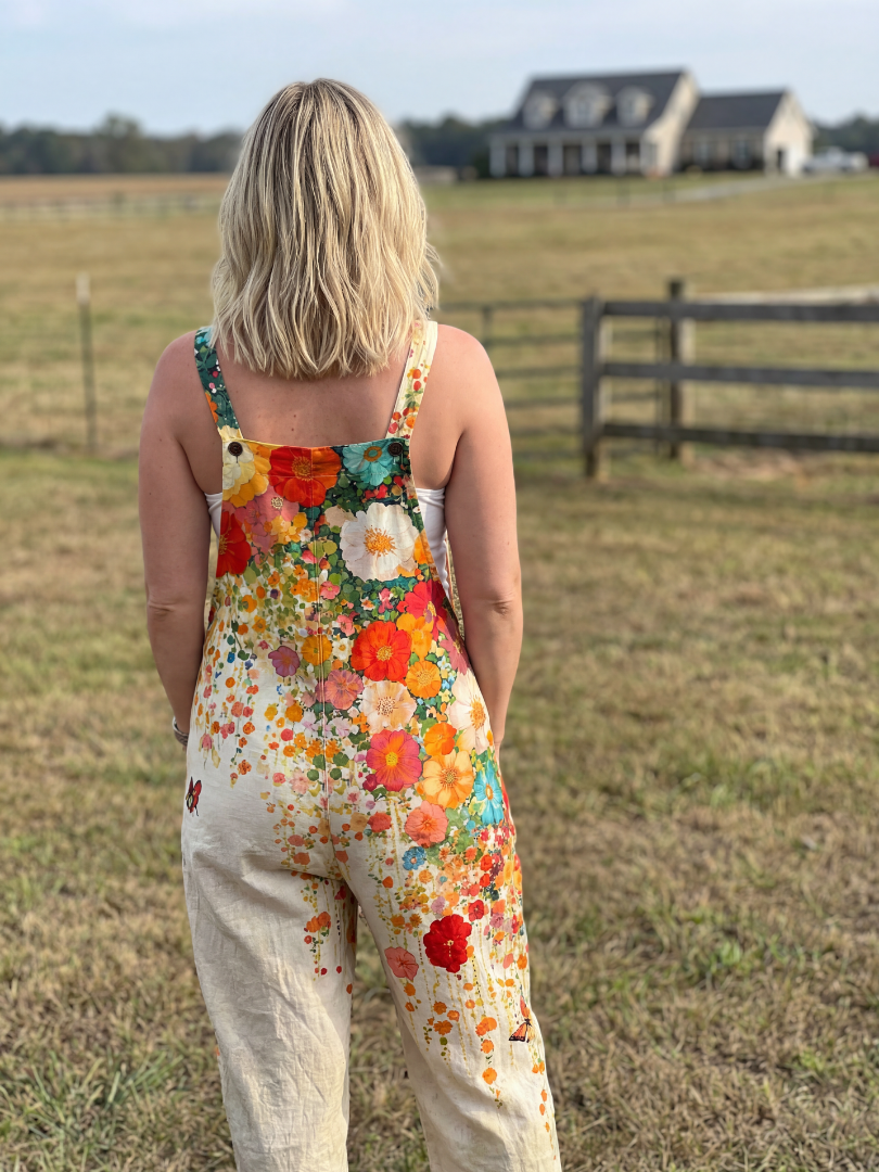 Floral Sleeveless Jumpsuit Women Relaxed Fit Casual Summer