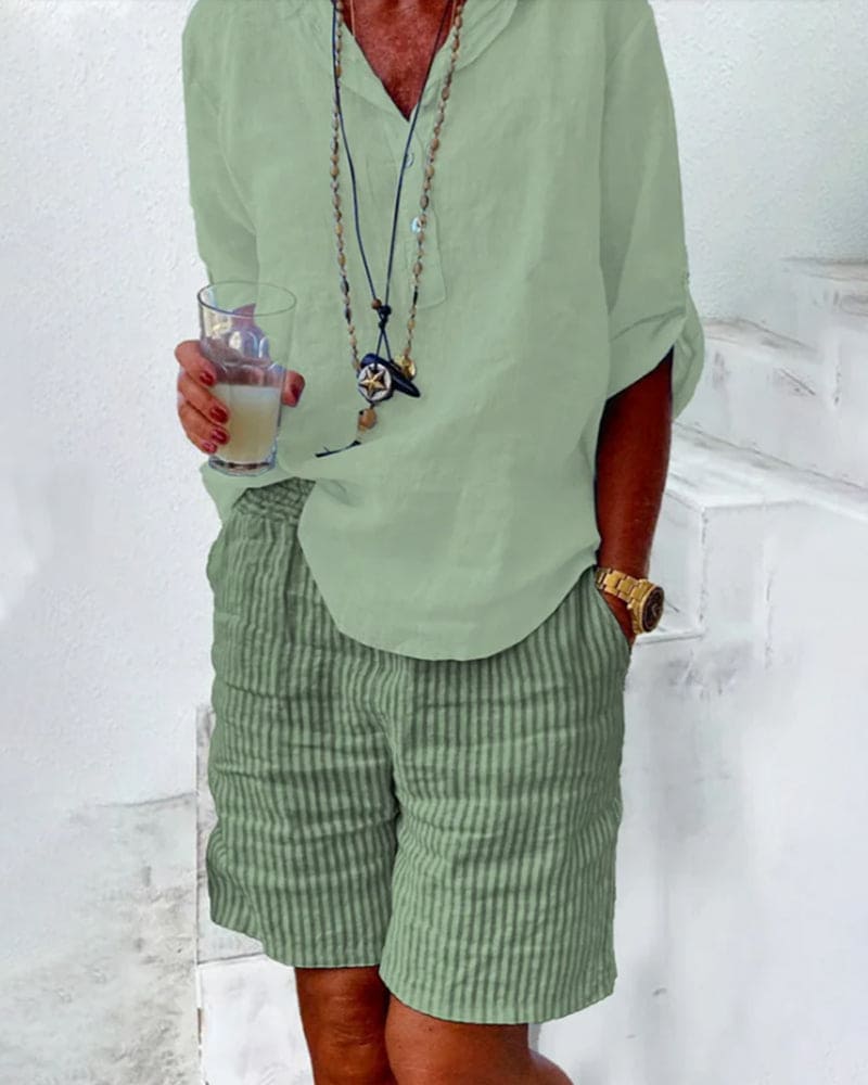 Summer Striped Shorts Women Regular Fit Casual