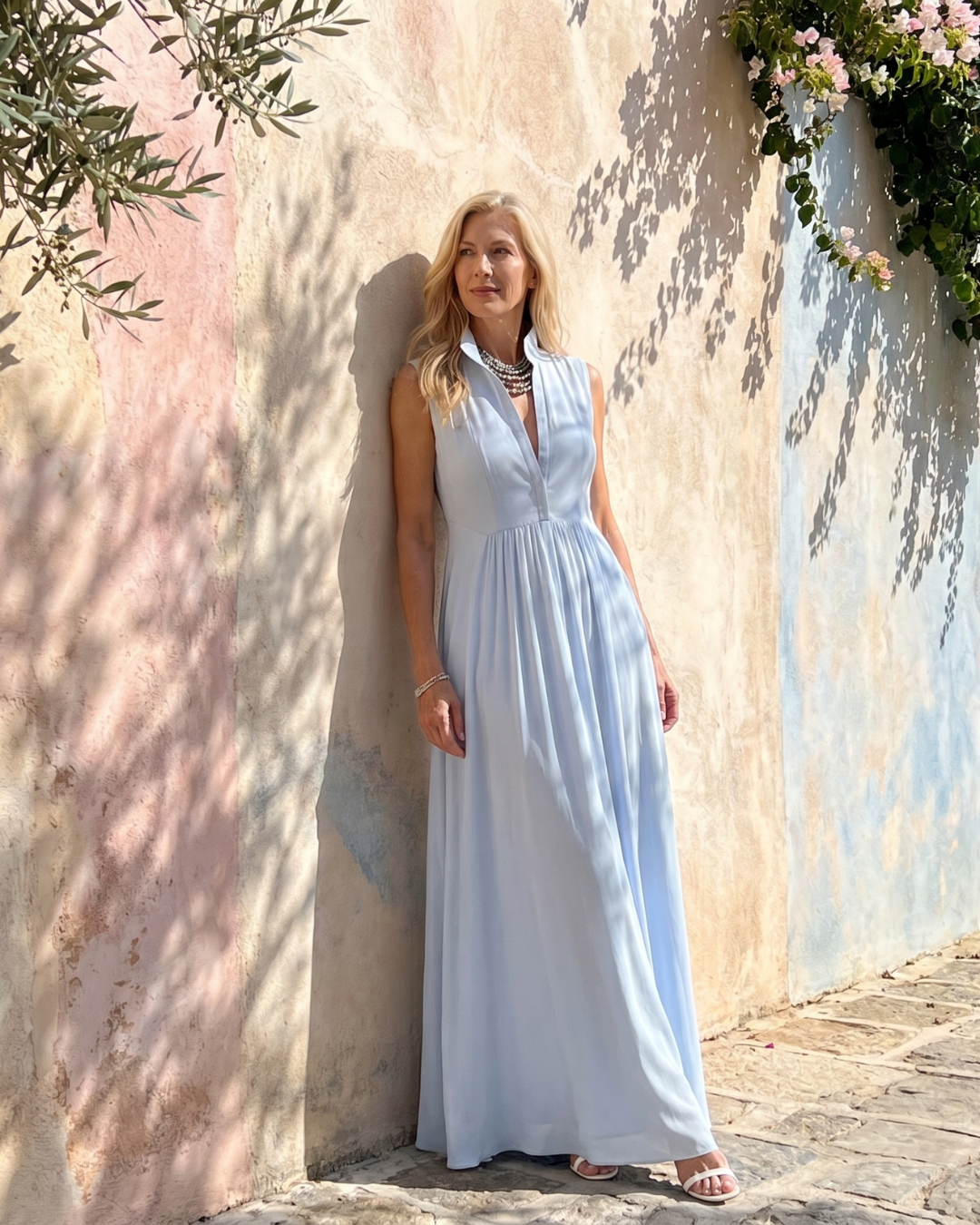 Sleeveless Collared Wide Leg Jumpsuit Women Relaxed Fit Casual Summer